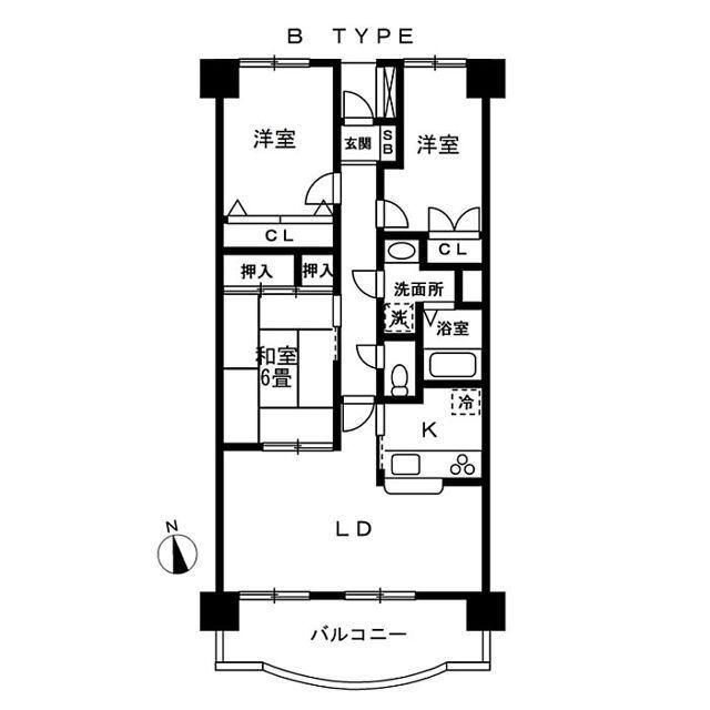 アーバンパーク柏(3LDK/4階)の間取り写真