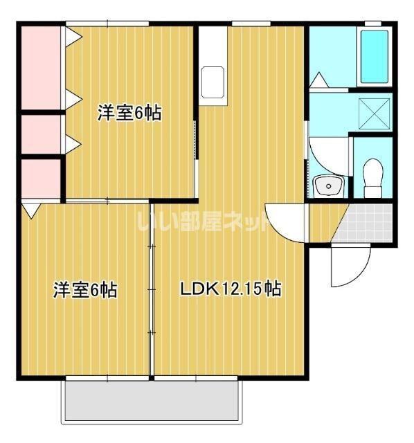 グリシーナ(2LDK/2階)の間取り写真