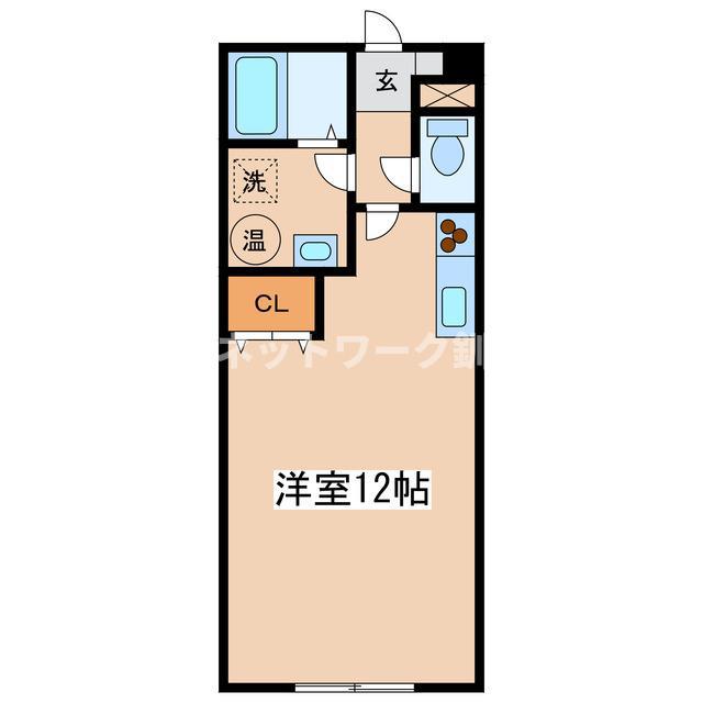 藤勢浪花(ワンルーム/2階)の間取り写真