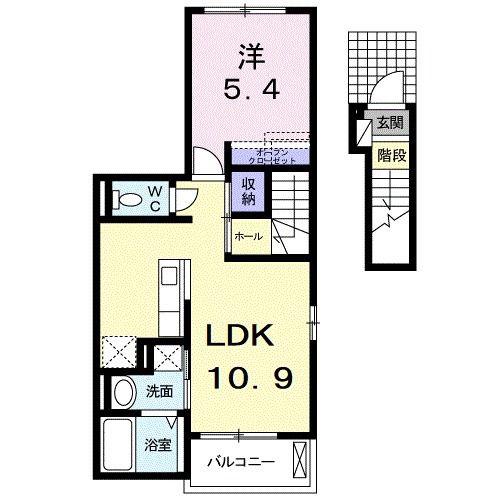 モンレーブM(1LDK/2階)の間取り写真
