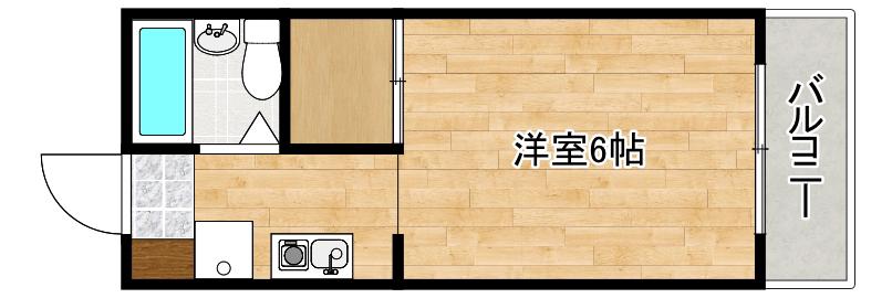 フィーネ富原(1K/2階)の間取り写真
