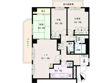 PARK NEWPORT(3LDK/2階)の間取り写真