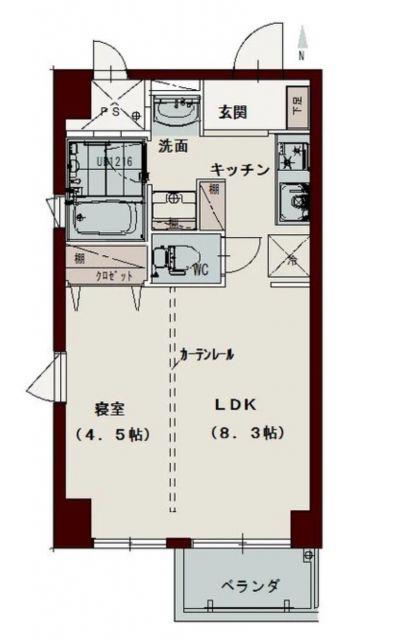 コリドール西内町(1LDK/5階)の間取り写真