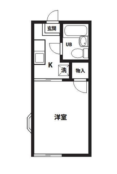 アルス楢の木第3(1K/1階)の間取り写真