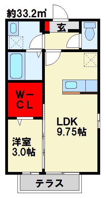菊月はつしも館(1LDK/2階)の間取り写真