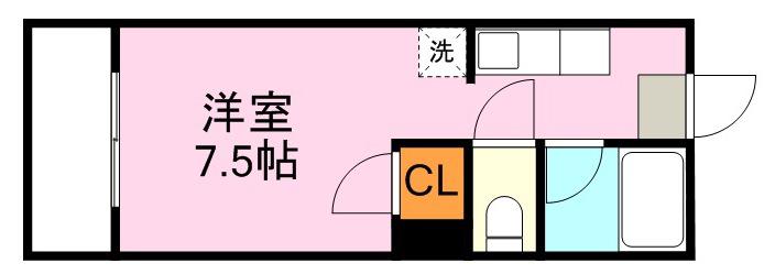 アビターレ下荒田I(ワンルーム/3階)の間取り写真