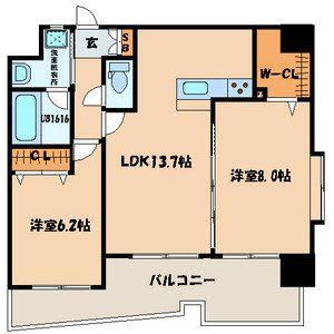 サンシャイン プリンセス 北九州(2LDK/11階)の間取り写真