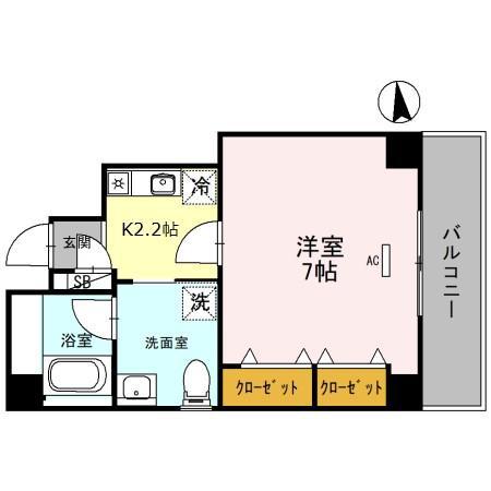 アヴェルラ都島(1K/3階)の間取り写真