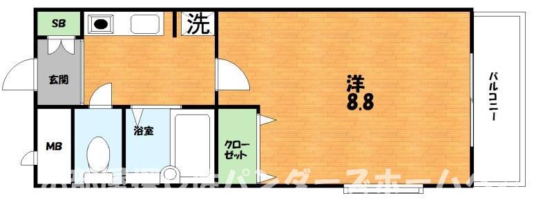 フロンティア長尾(1K/3階)の間取り写真