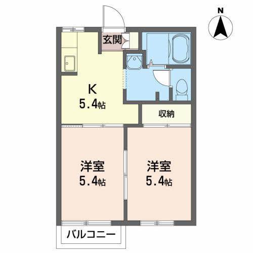 ディアスT&Y B(2K/2階)の間取り写真