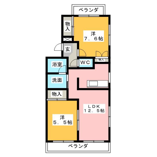 ベアーガーデン(2LDK/1階)の間取り写真