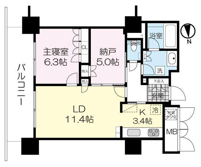 アップルタワーズ仙台(2LDK/19階)の間取り写真