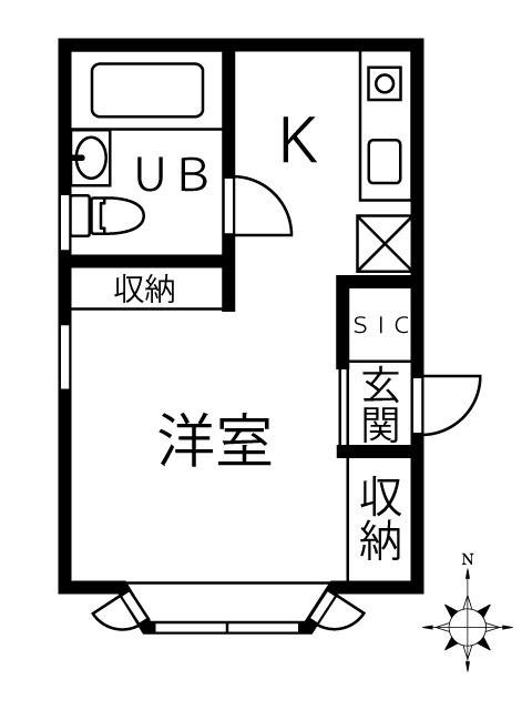 ヴィスタハウス(ワンルーム/2階)の間取り写真