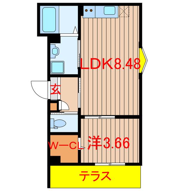 コンフォート薬園台(1LDK/1階)の間取り写真