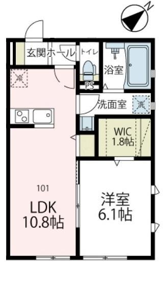 ユアメゾン長沼(1LDK/1階)の間取り写真