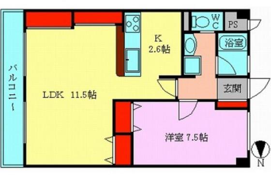 プロキオンI(1LDK/4階)の間取り写真