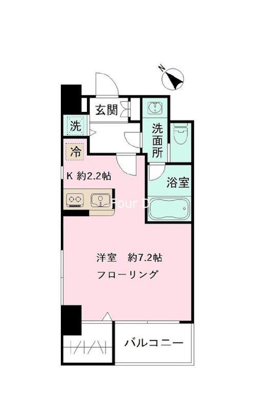 BLOSSOM TSUKUDA(ワンルーム/5階)の間取り写真