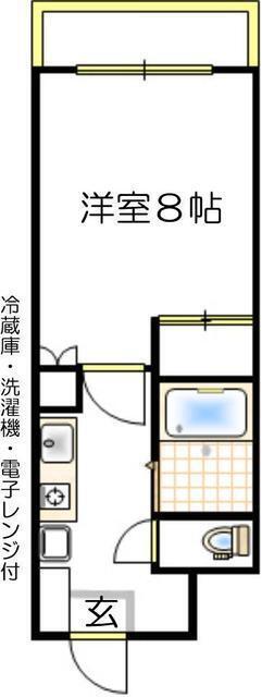 花弐番館(1K/3階)の間取り写真