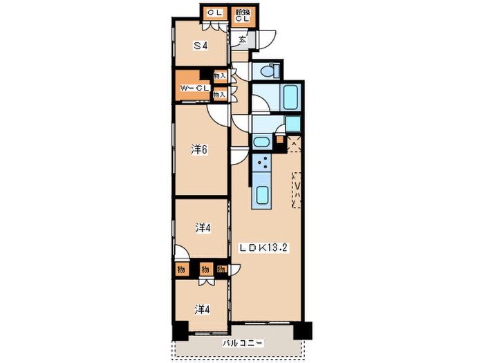 ディームス横濱青木町(3SLDK/8階)の間取り写真