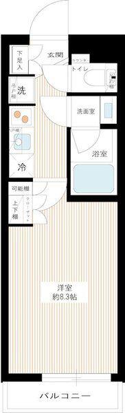 ARCOBALENO ITABASHISAKURAGAWA(1K/1階)の間取り写真