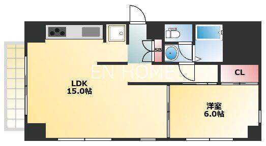 夕陽ヶ丘サンセット243(1LDK/5階)の間取り写真