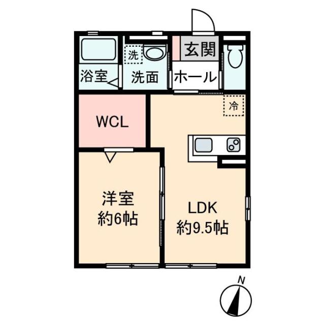 ミストラル II(1LDK/1階)の間取り写真