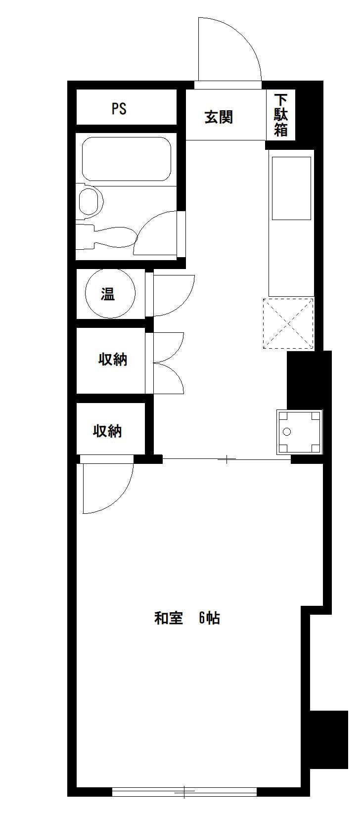 新升竹ビル(1DK/2階)の間取り写真