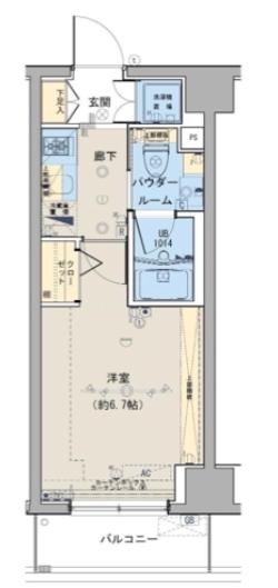 ブライズ恵比寿(1K/2階)の間取り写真