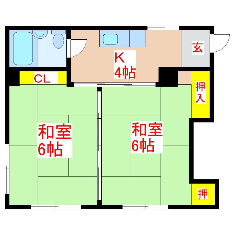 井上ビル (2K/3階)の間取り写真