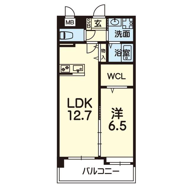 ライズ大津(1LDK/7階)の間取り写真