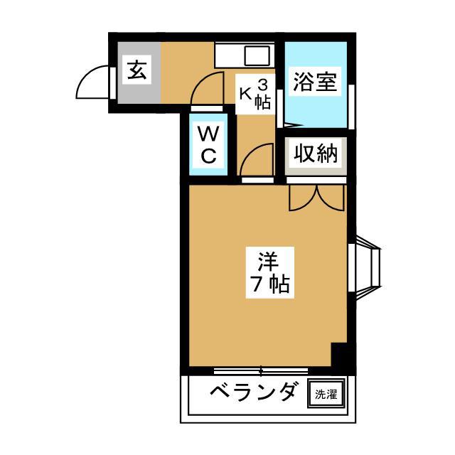 エスポアールエビス(1K/3階)の間取り写真