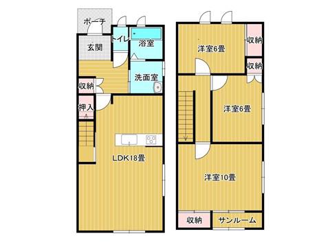 スウェート(3LDK/1階)の間取り写真