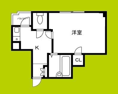 メビウス帝塚山西レジデンス(1K/3階)の間取り写真