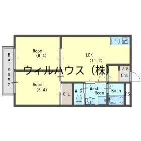 サマックスYUIハイツ(2LDK/2階)の間取り写真