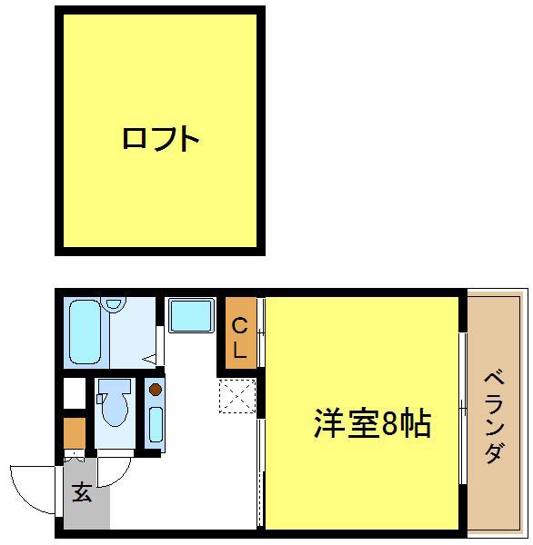 レオパレス喜連(1K/3階)の間取り写真