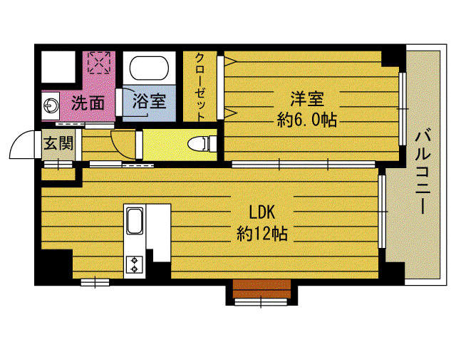 サンローゼ(1LDK/2階)の間取り写真