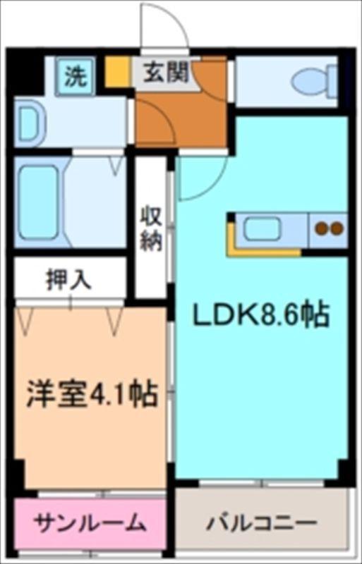 エタンセル(1LDK/3階)の間取り写真