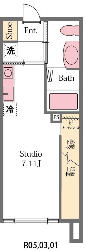 パディーI(ワンルーム/1階)の間取り写真