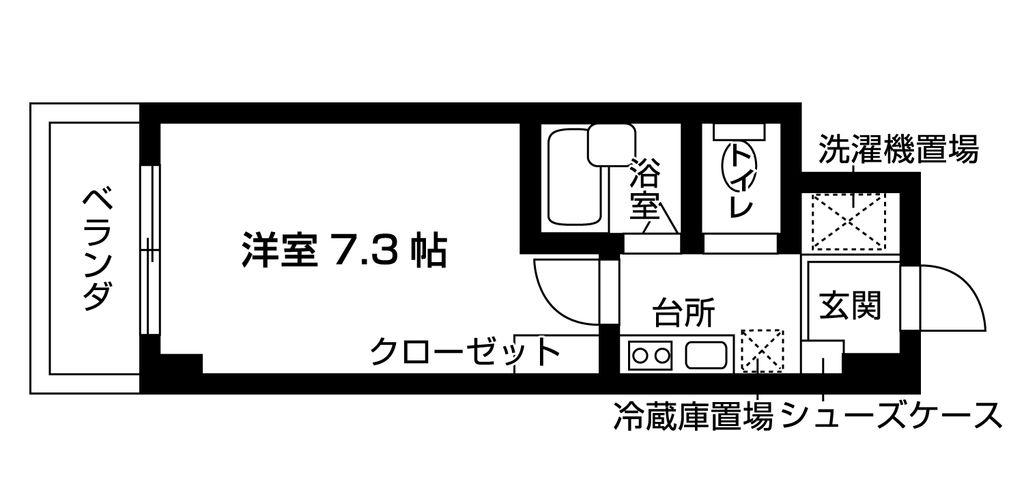 グリーンエミナンス東山(1K/1階)の間取り写真