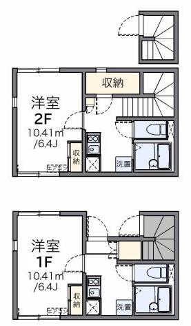レオネクスト本厚木(1K/1階)の間取り写真