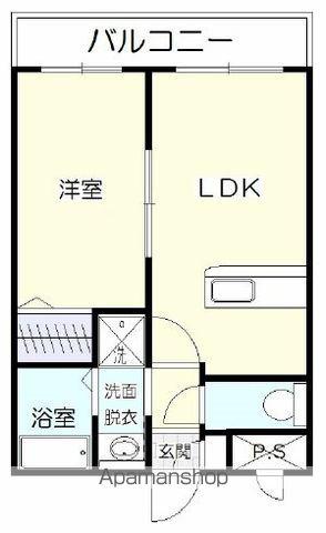 ヴェルビュー郡元(1LDK/3階)の間取り写真