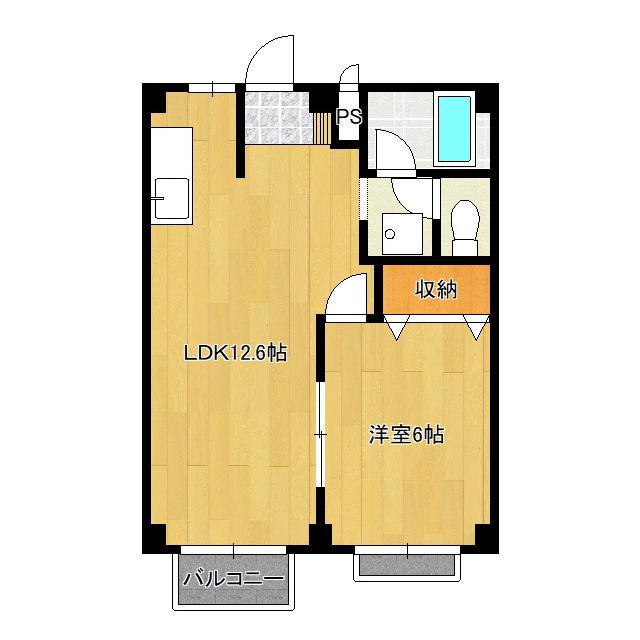 グリーンパールつくば(1LDK/2階)の間取り写真
