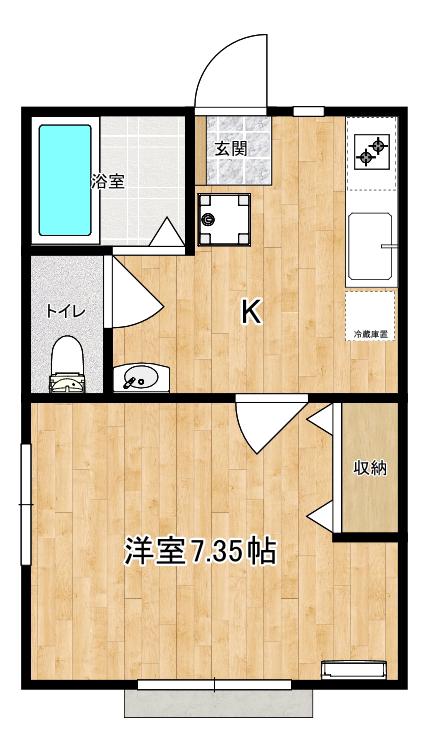ハイツNT(1K/2階)の間取り写真