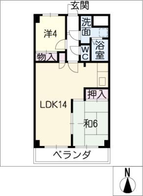 シーズンコート愛西(2LDK/2階)の間取り写真