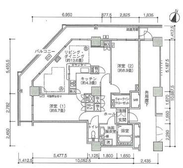 Jタワー西大井イーストタワー(2LDK/6階)の間取り写真