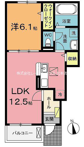 エンドア(1LDK/1階)の間取り写真