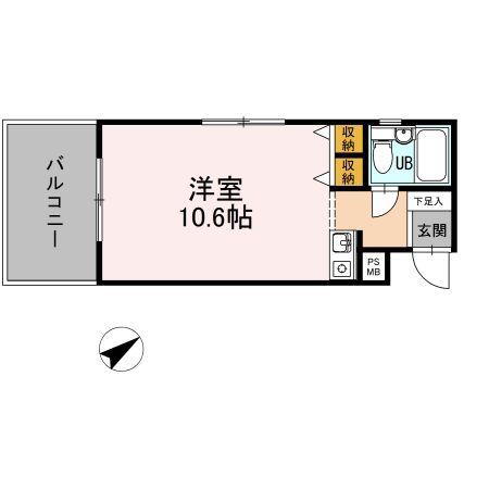 オークハイツ(ワンルーム/4階)の間取り写真