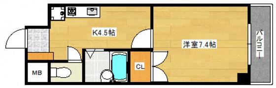 サンシャインみつる(1K/3階)の間取り写真