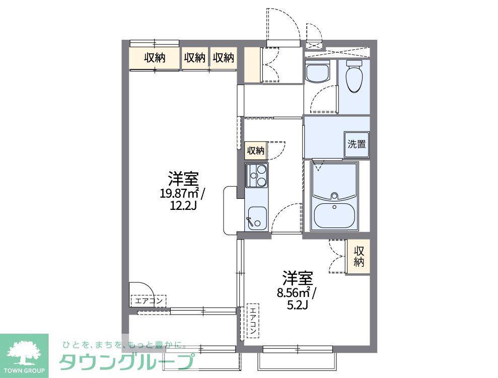 レオパレスオークガーデン(1LDK/2階)の間取り写真