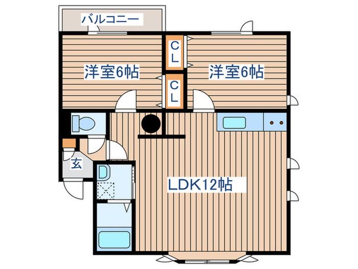フォーレN32(2LDK/1階)の間取り写真